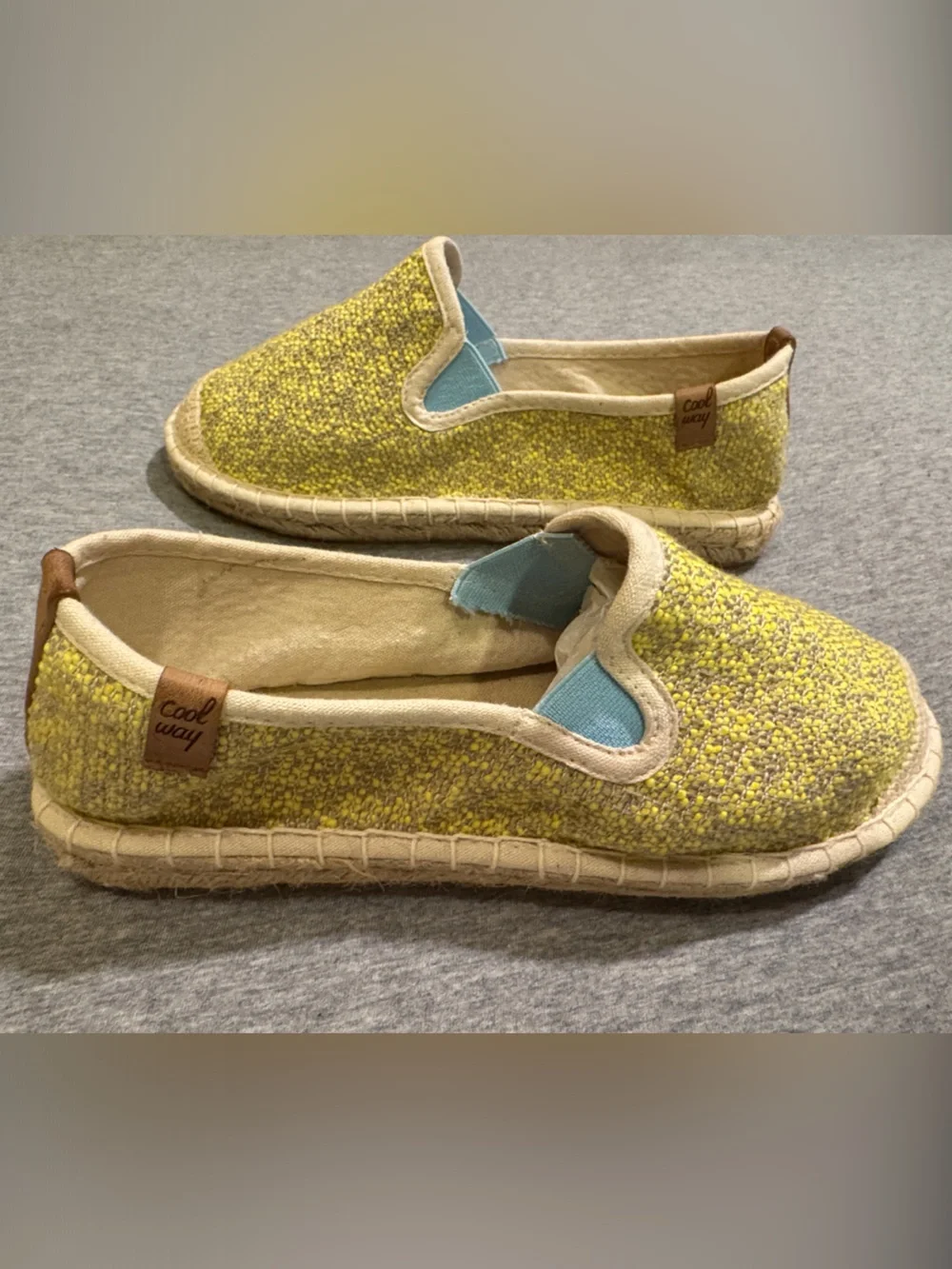 Coolway Yellow/Gray Textile Slip-On Espadrilles New With Box